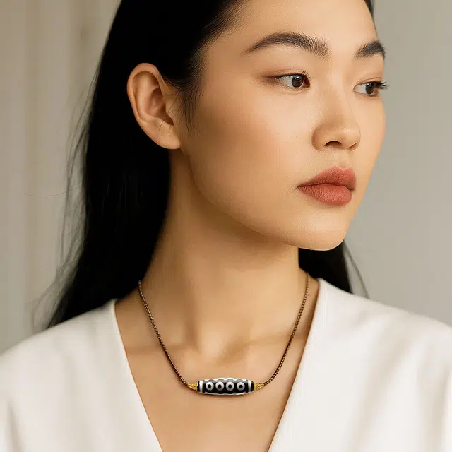 百无禁忌百财来 玉临门 招财转运藏式七眼天珠手工编织绳吉祥平安百搭佛系挂件 阖家欢乐#好运 玛瑙 项链 男女同款情侣款