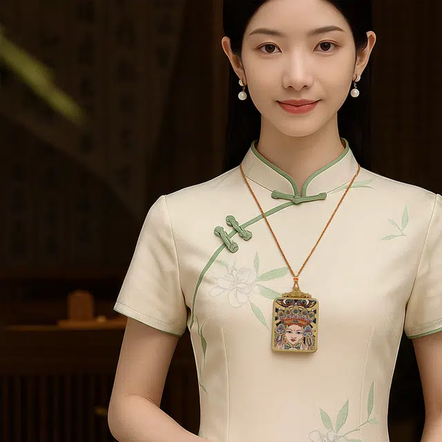 【百无禁忌百财来】 玉临门 国风扎基拉姆前世今生唐卡藏式女财神吊坠 藏传佛教护身符能量 节节高升#好运  合金 项链 男女同款情侣款