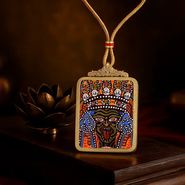 【百无禁忌百财来】 玉临门 国风扎基拉姆前世今生唐卡藏式女财神吊坠 藏传佛教护身符能量 前途似锦#好运  合金 项链 男女同款情侣款
