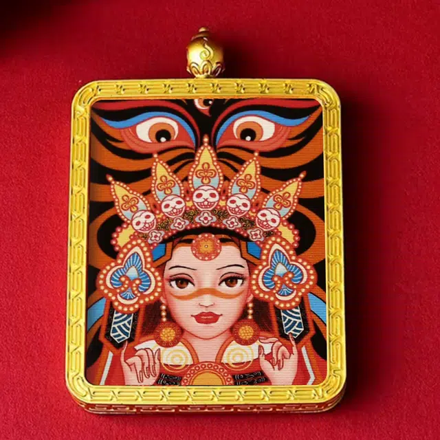 【百无禁忌百财来】 玉临门 财源广进国风扎基拉姆前世今生唐卡藏式财神吊坠 藏传佛教护身符能量#好运 合金 项链 男女同款情侣款