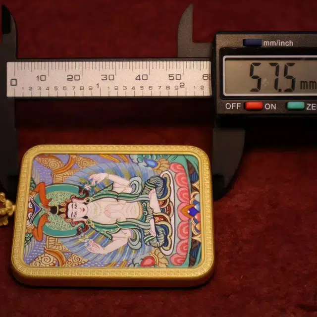 玉临门 【臻藏.文创】藏式 四臂观音热贡手绘唐卡 招财纳福 平安 复古民族风编绳唐卡 合金 项链 男女同款情侣款