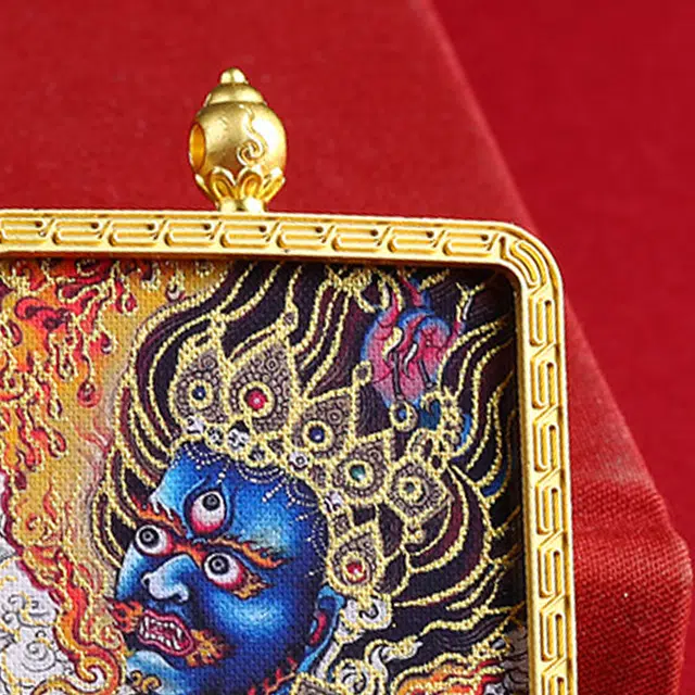 【五路财神来敲门】 玉临门 助力上岸 国风六臂玛哈噶拉唐卡 藏式大黑天 藏传佛教护身符能量#好运 合金 项链 男女同款情侣款