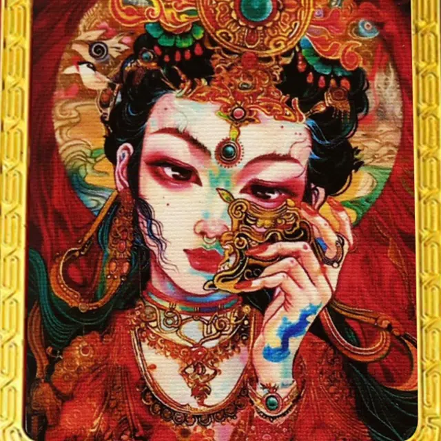 【百无禁忌百财来】 玉临门 财源广进国风扎基拉姆前世今生唐卡新藏式财神吊坠 藏传佛教护身符能量加持好运 合金 项链 男女同款情侣款