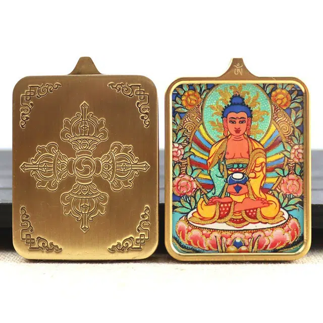 【招财进宝运气好】 玉临门 生肖顺利 本命佛 水逆绝缘体 福录吉样 八大守护神唐卡复古民族风手工绳#好运 合金 项链 男女同款情侣款