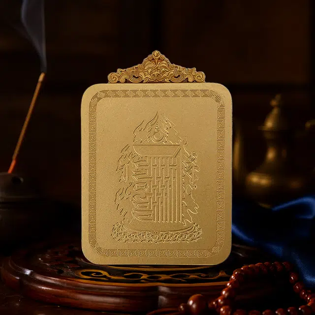 【百无禁忌百财来】 玉临门 国风扎基拉姆前世今生唐卡藏式女财神吊坠 藏传佛教护身符能量 提升考运#好运  合金 项链 男女同款情侣款