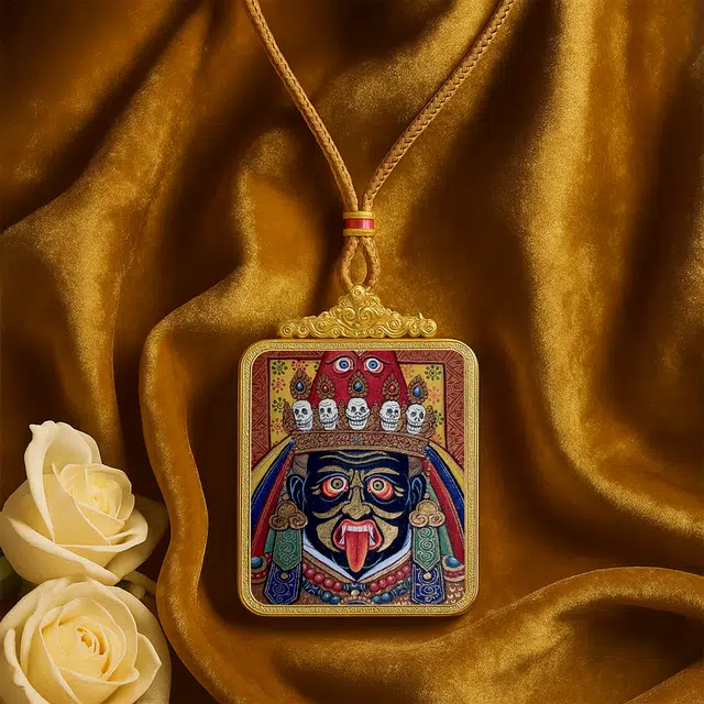【百无禁忌百财来】 玉临门 国风扎基拉姆前世今生唐卡藏式女财神吊坠 藏传佛教护身符能量 一举中人#好运  合金 项链 男女同款情侣款