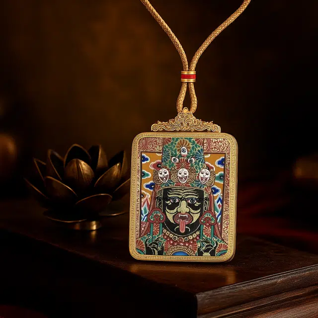 【百无禁忌百财来】 玉临门 国风扎基拉姆前世今生唐卡藏式女财神吊坠 藏传佛教护身符能量 百年好合#好运  合金 项链 男女同款情侣款