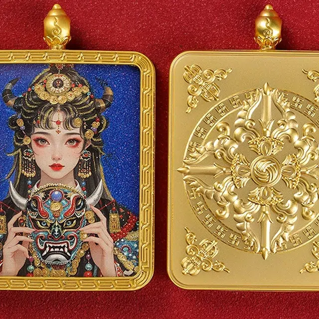 【五路财神来敲门】 玉临门 福气满满 锦上添花 时来运转 诸事顺利 前世今生唐卡复古民族风手工#好运 合金 项链 男女同款情侣款