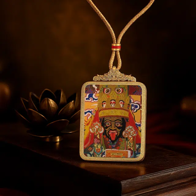 【百无禁忌百财来】 玉临门 国风扎基拉姆前世今生唐卡藏式女财神吊坠 藏传佛教护身符能量 爱情甜蜜#好运  合金 项链 男女同款情侣款
