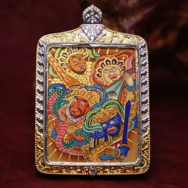 【八方来财挡不住】 玉临门 福录吉样    平安喜乐平步青云    飞黄腾达唐卡复古民族风手工绳#好运 合金 项链 男女同款情侣款