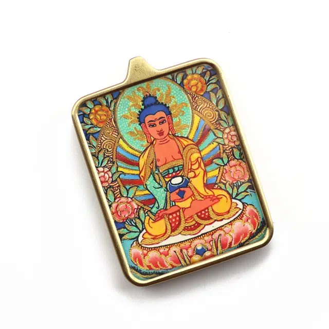 【招财进宝运气好】 玉临门 生肖顺利 本命佛 水逆绝缘体 福录吉样 八大守护神唐卡复古民族风手工绳#好运 合金 项链 男女同款情侣款