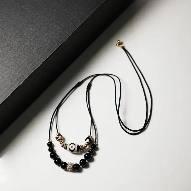 【顺风顺水人财旺】 玉临门 时来运转 藏式风格 三眼玛瑙天珠吊坠 个性配饰搭配 时尚高级感百搭#好运 玛瑙 玉石项链 男女同款情侣款