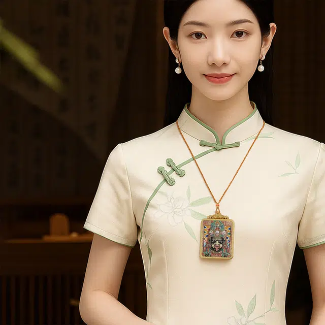 【百无禁忌百财来】 玉临门 国风扎基拉姆前世今生唐卡藏式女财神吊坠 藏传佛教护身符能量 百年好合#好运  合金 项链 男女同款情侣款