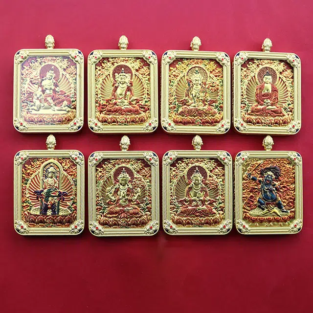 【财如潮水滚滚来】 玉临门 生肖顺利 本命佛 水逆绝缘体 水逆退散 福录吉样 唐卡复古民族风手工绳#好运 合金 项链 男女同款情侣款