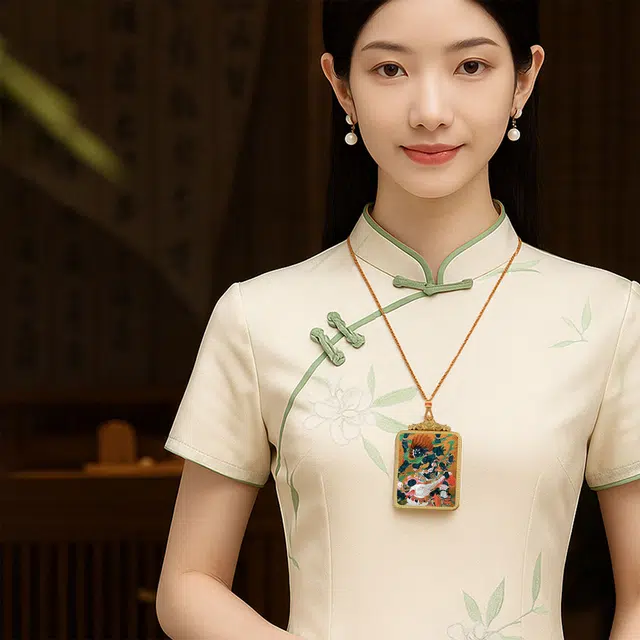 【百无禁忌百财来】 玉临门 国风六臂玛哈噶拉唐卡藏式大黑天吊坠 藏传佛教护身符能量水逆退散#好运  合金 项链 男女同款情侣款