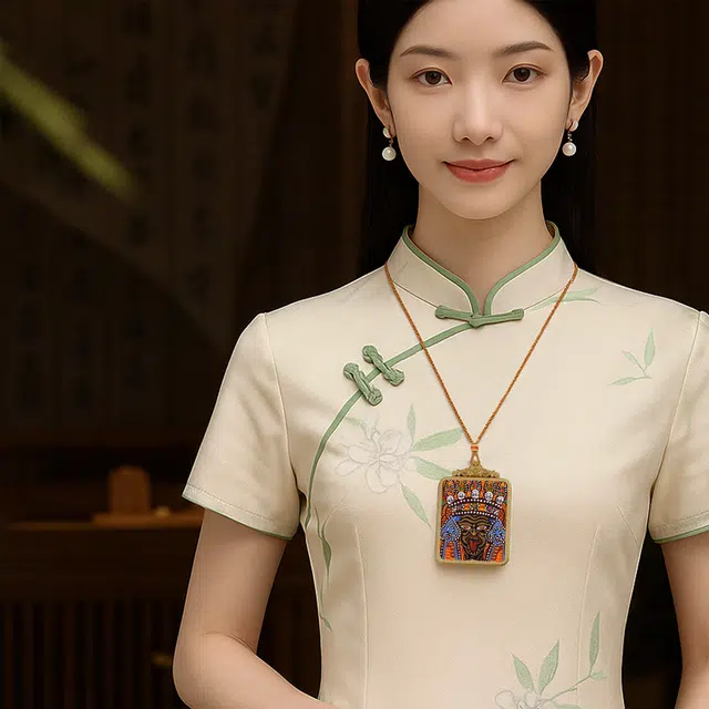 【百无禁忌百财来】 玉临门 国风扎基拉姆前世今生唐卡藏式女财神吊坠 藏传佛教护身符能量 前途似锦#好运  合金 项链 男女同款情侣款