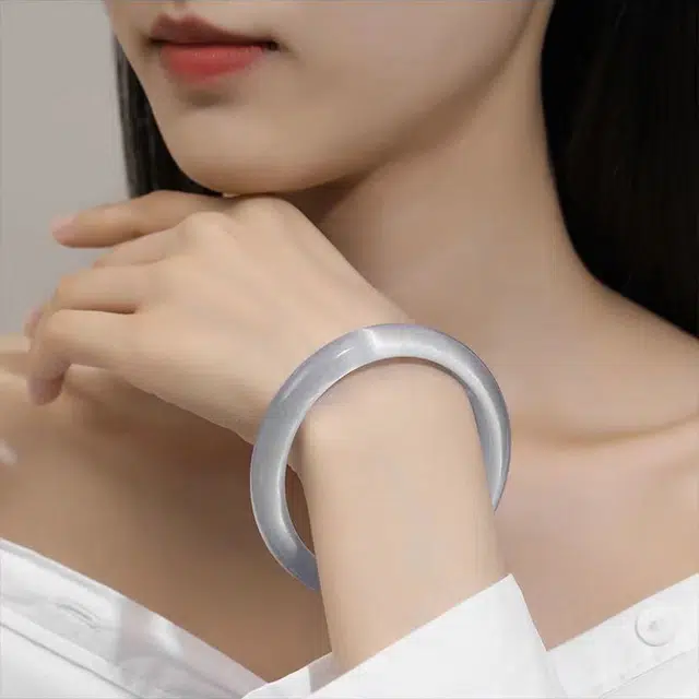 郁馨 新中式简约温柔高级感搭配一步一响贵妃镯套装 浪漫气质白月光古风汉服旗袍恋爱告白清冷感#好运 琉璃 手镯 女款