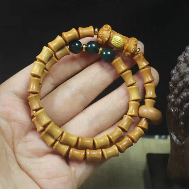 郁馨 藏式吉祥如意本命年转运盘玩串珠手饰 文雅温柔国潮复古民族风 节节高升学业有成#好运 檀木 手串 男女同款情侣款