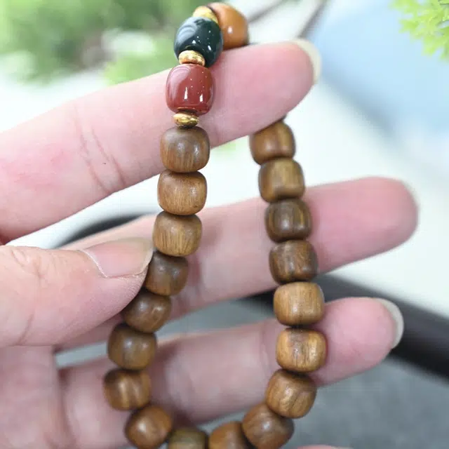 郁馨 暴富转运三色老型珠三生三世彩色多巴胺国潮文艺温柔 手饰盘玩佛珠 水逆退散#好运 绿檀 手串 男女同款情侣款