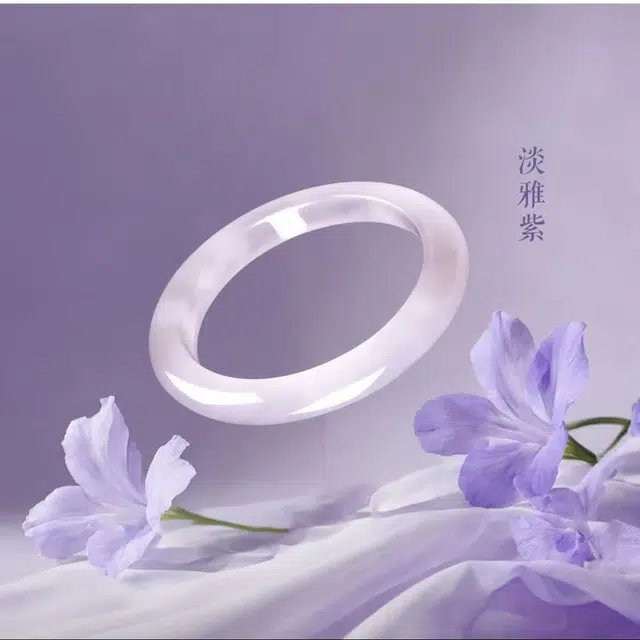郁馨 【紫气东来*倾城美人镯】紫罗兰烟雨江南贵妃镯叠戴貔貅招财半镯 新中式古风淡雅旗袍温润优雅#好运 玻璃猫眼 手镯 女款