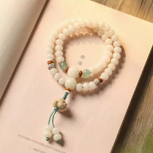 郁馨 莲花佑福青莲幽梦纳福转运文玩 本命年佛珠招桃花轻奢小众设计 正缘桃花#好运 菩提根 手串 男女同款情侣款