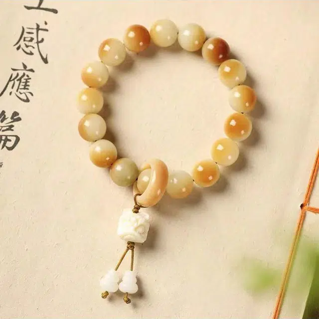 【财神庙已佑*福禄葫芦】 郁馨 双圈佛珠炭烧软萌可爱萌趣猫爪流苏吊坠平安喜乐诸事顺遂本命年转运#好运 菩提根 手串 男女同款情侣款