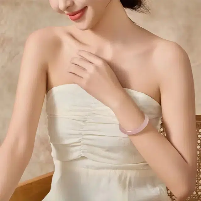 郁馨 新中式简约温柔高级感搭配一步一响贵妃镯套装 浪漫气质白月光古风汉服旗袍恋爱告白清冷感#好运 琉璃 手镯 女款