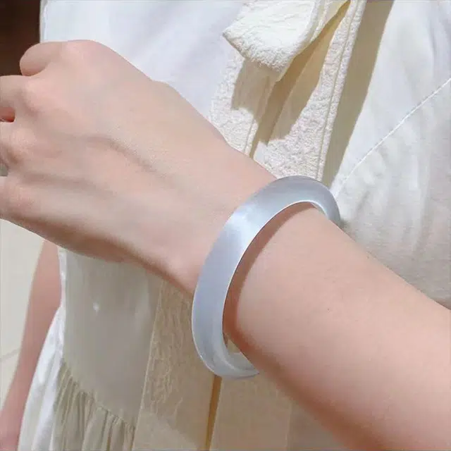 【纳福招财福猫】 郁馨 一步一响正圈碎冰蓝国潮古风美人镯 传承古法典雅温柔中式美学旗袍汉服百搭简约清冷感素雅 琉璃 手镯 女款