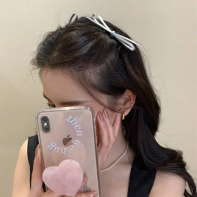 山一丸 黑色蝴蝶结女简约高级感 发夹 女款