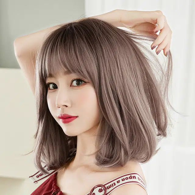 山一丸 梨花头齐肩整顶发套自然蓬松锁骨发卷发内扣 假发 女款