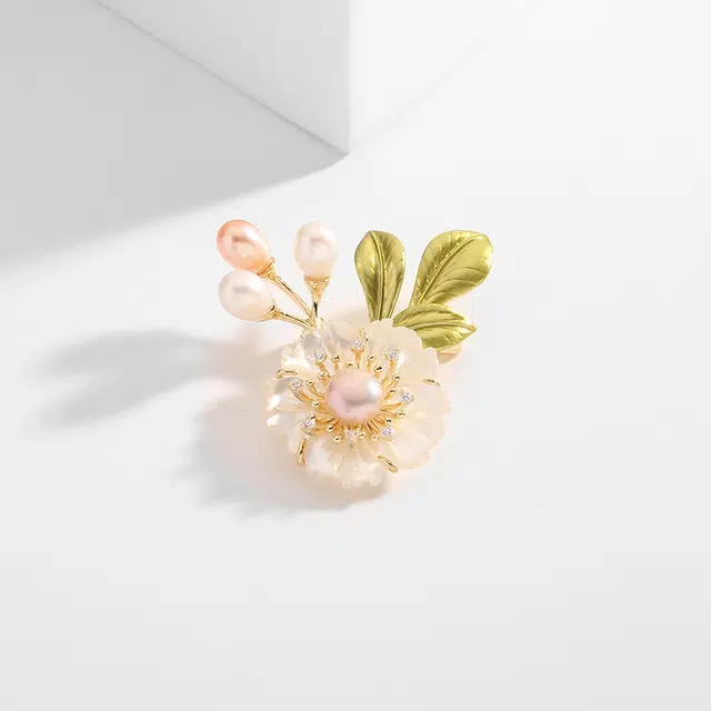 山一丸 国风小众花朵 铜 胸针 女款