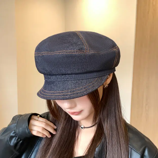 山一丸 牛仔系软顶休闲显脸小 涤纶 贝雷帽 女款