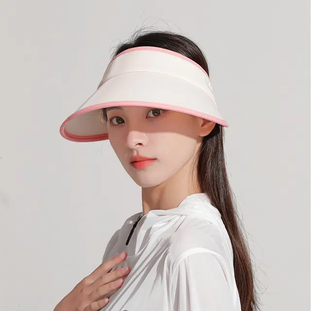 山一丸 骑车大檐遮全脸发箍 氨纶 防晒帽 女款