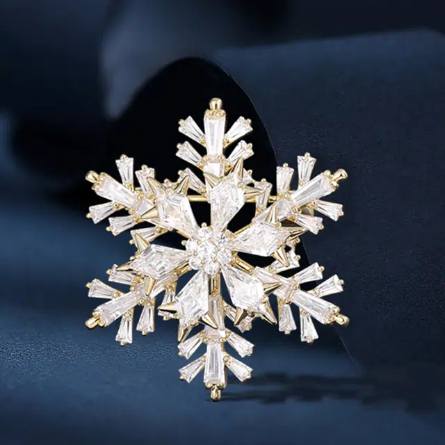 山一丸 轻奢精致雪花 铜 胸针 女款