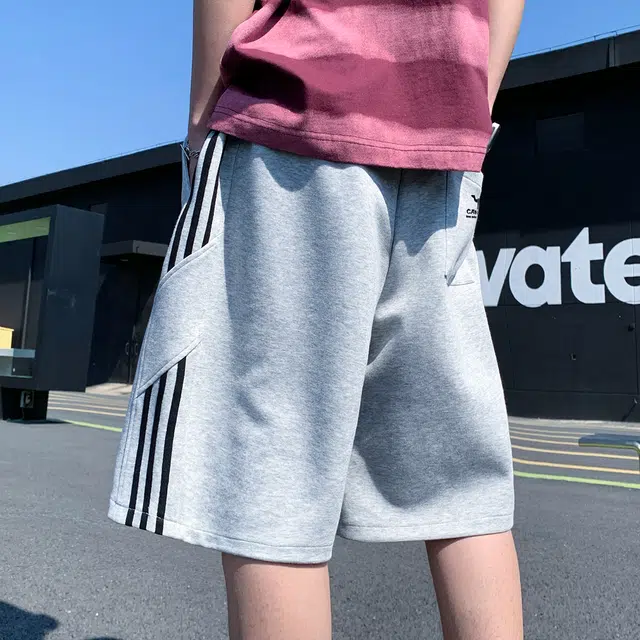 领航骆驼 学院风条纹运动篮球裤男夏季薄款宽松直筒速干五分裤子潮牌美式休闲  短裤  男女同款