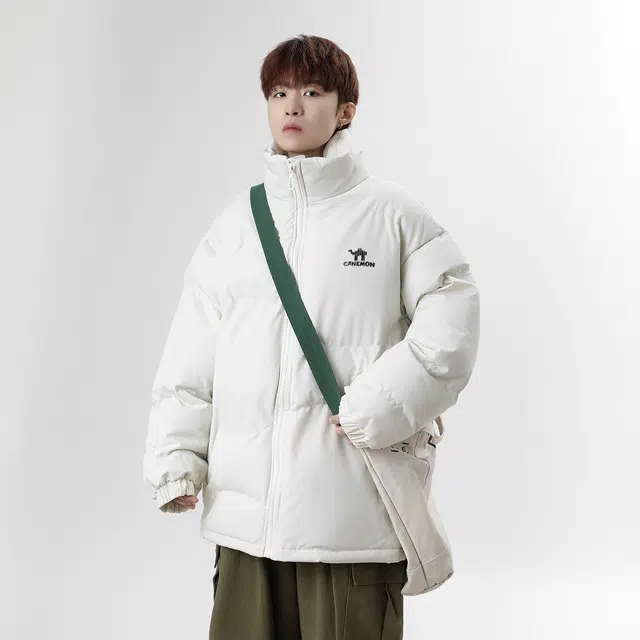 领航骆驼 时尚街头不规则立体户外抗寒山系百搭潮流痞帅加绒加厚防寒保暖港风宽松纯色机能服大码防风立领面包  棉服  男女同款