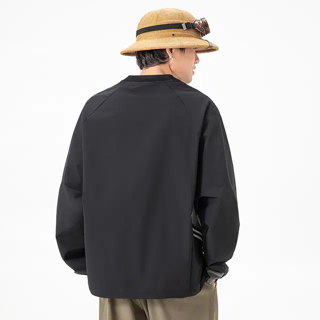 领航骆驼 户外运动骑行轻薄透气吸汗去污耐摩擦速干立体宽松裁剪舒适美式复古长袖套头   卫衣 男女同款