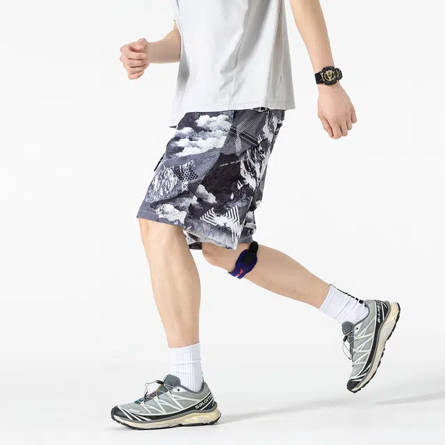 领航骆驼 美式复古户外运动透气速干潮流五分时尚百搭宽松休闲短裤 男女同款