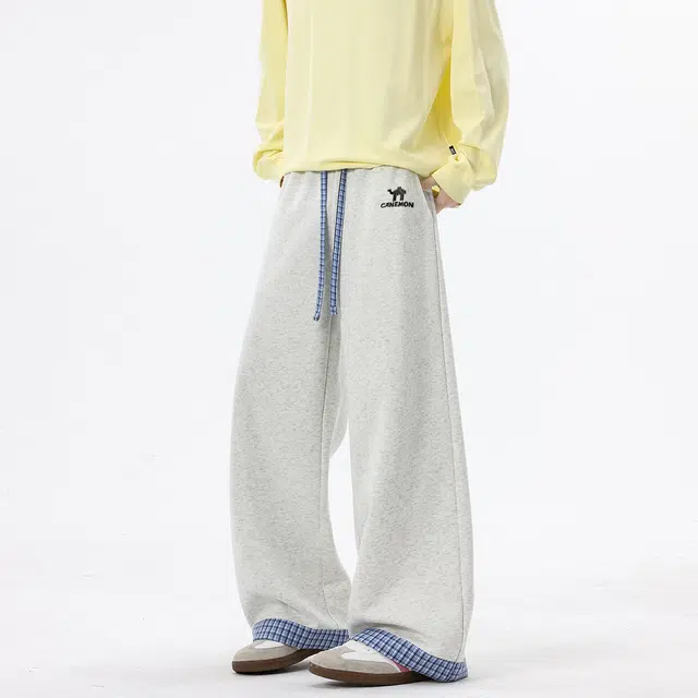 领航骆驼 美式复古学院风字母印花小众高级设计感宽松直筒百搭简约运动阔腿卫裤    休闲裤  男女同款