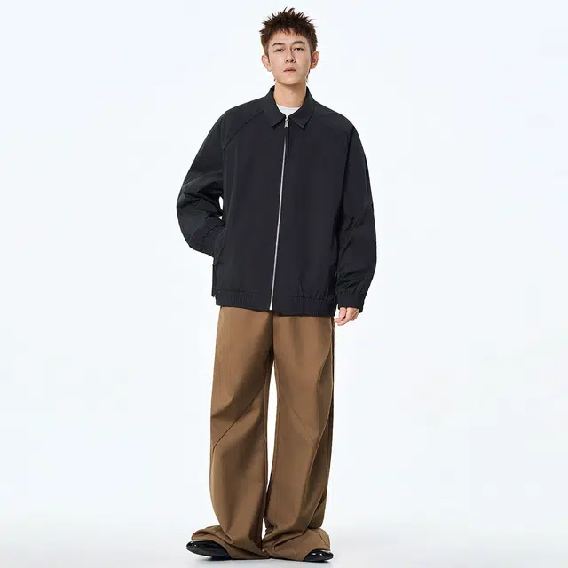 领航骆驼 时尚街头系列复古原创简约基础款学院风翻领休闲宽松上衣潮流潮牌春秋季外套百搭舒适痞帅高级感工装夹克  男女同款