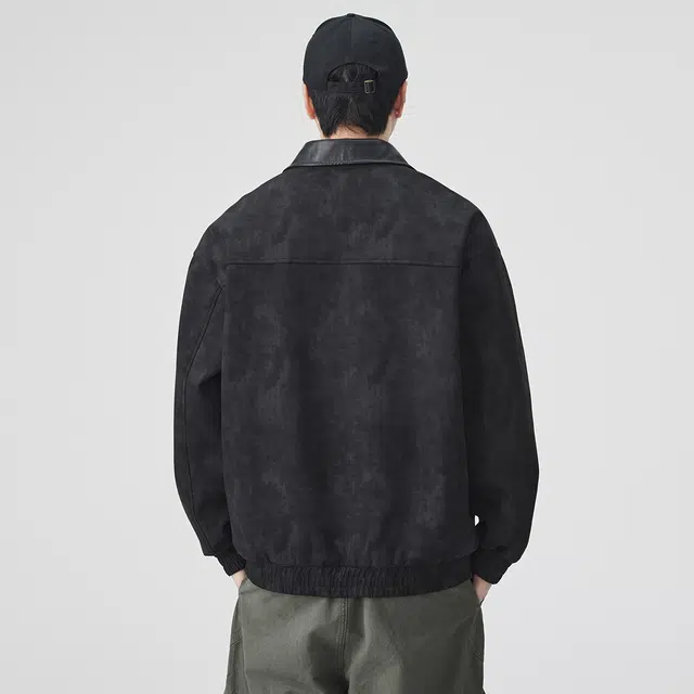 领航骆驼 美式复古废土风春秋外套翻领皮衣扎染工装口袋设计时尚百搭帅气休闲高街   夹克 男女同款