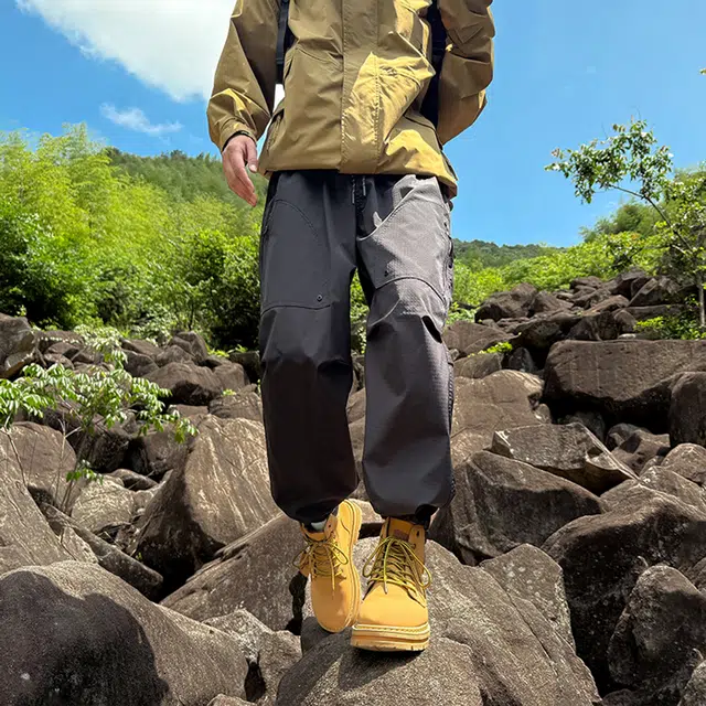 领航骆驼 山系户外大口袋街头潮牌多口袋宽松伞兵长裤运动裤子松紧束脚休闲百搭时尚潮流 工装裤  男女同款