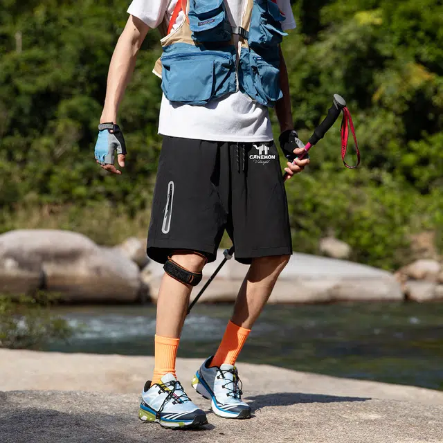 领航骆驼 户外百搭宽松系带舒适百搭五分休闲短裤 男女同款