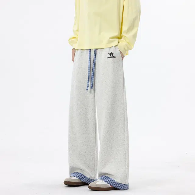 领航骆驼 美式复古学院风字母印花小众高级设计感宽松直筒百搭简约运动阔腿卫裤    休闲裤  男女同款