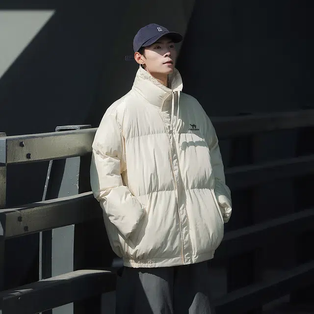 领航骆驼 冬季抗寒舒适时尚简约纯色运动日常通勤字母休闲宽松百搭  棉服 男女同款