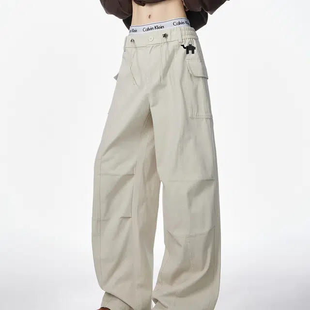 领航骆驼 美式拼接户外百搭直筒系带潮流休闲牛仔裤 男女同款