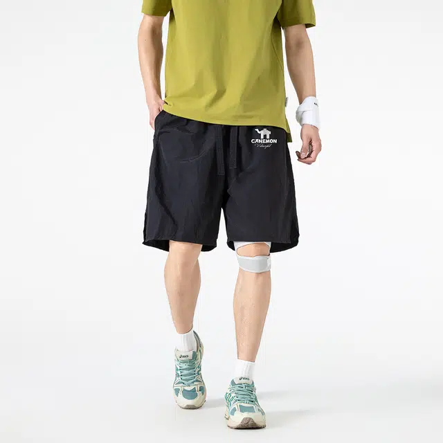 领航骆驼 美式复古多巴胺透气舒适运动简约百搭户外休闲短裤 男女同款