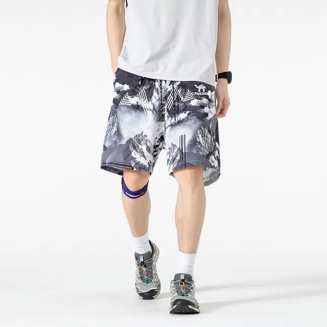 领航骆驼 美式复古户外运动透气速干潮流五分时尚百搭宽松休闲短裤 男女同款