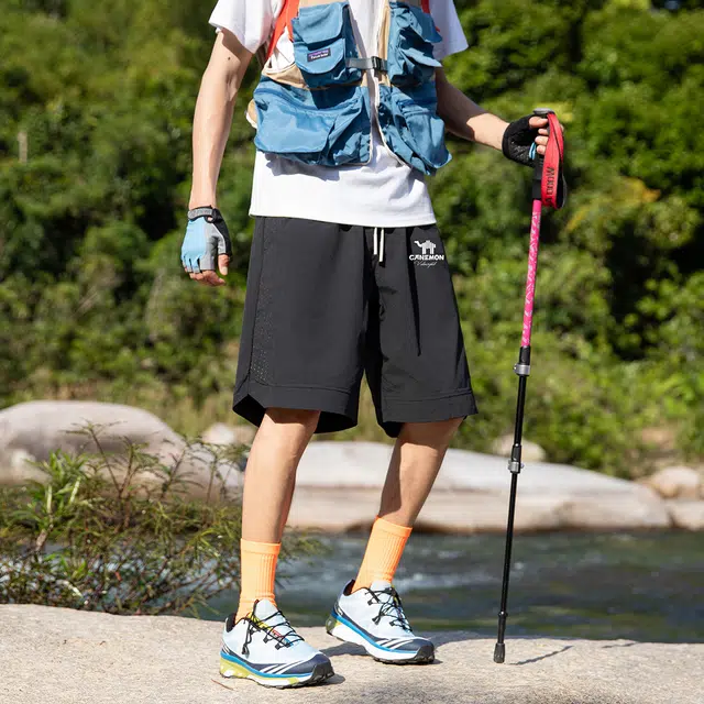 领航骆驼 户外运动百搭系带舒适五分休闲短裤 男女同款