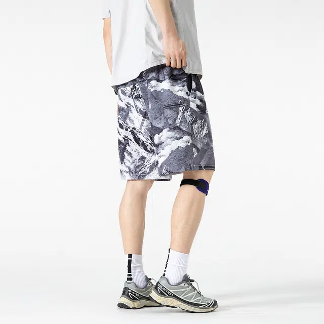 领航骆驼 美式复古户外运动透气速干潮流五分时尚百搭宽松休闲短裤 男女同款